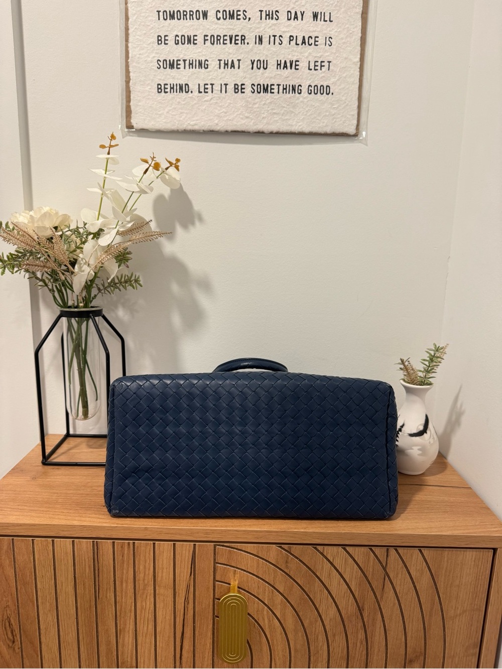 Bottega Veneta Tote, Roma Intrecciato, Blue, Classic, Limited Edition - Picture 7 of 7